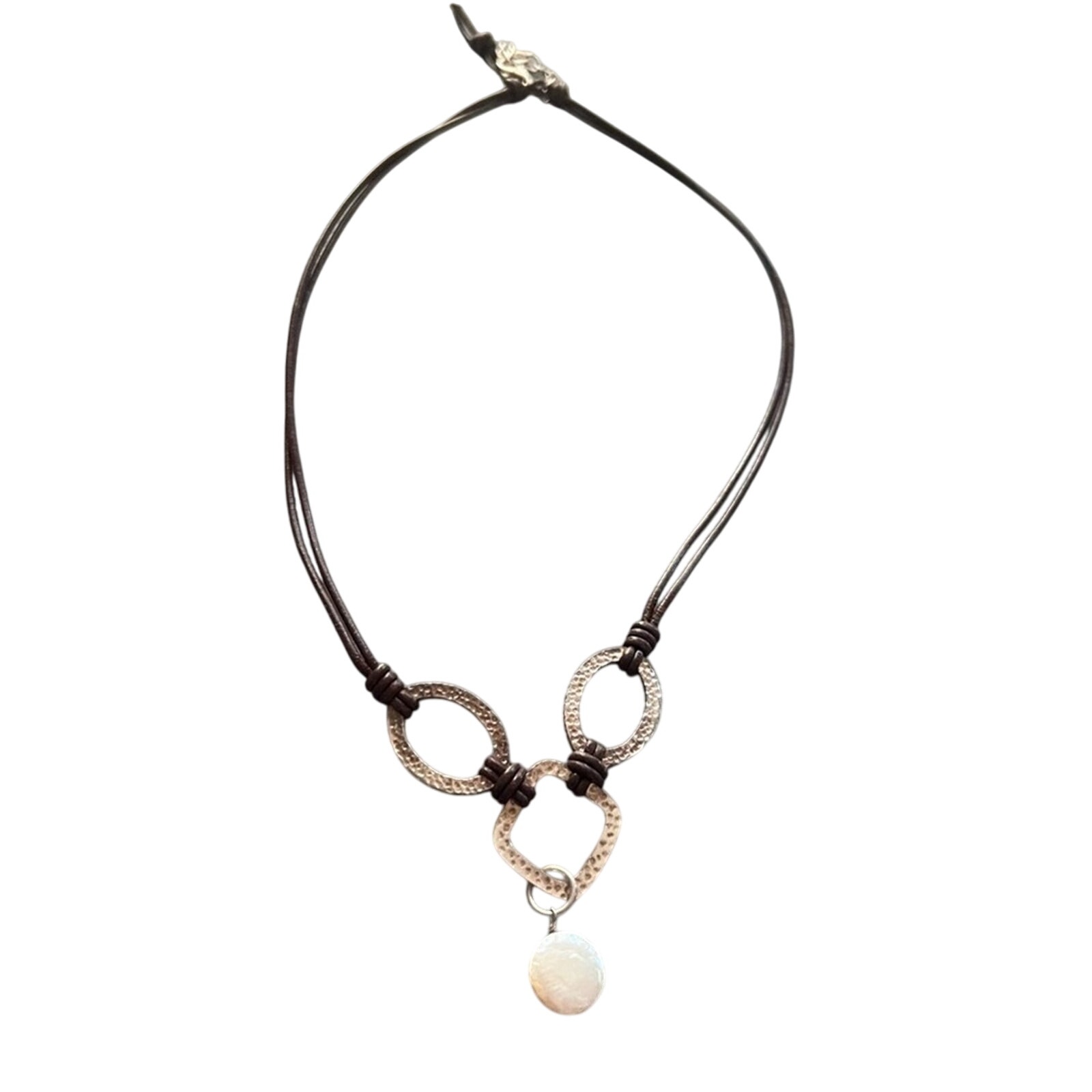 Silpada 925 Sterling Silver & Leather Necklace